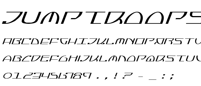 Jumptroops Light Italic font